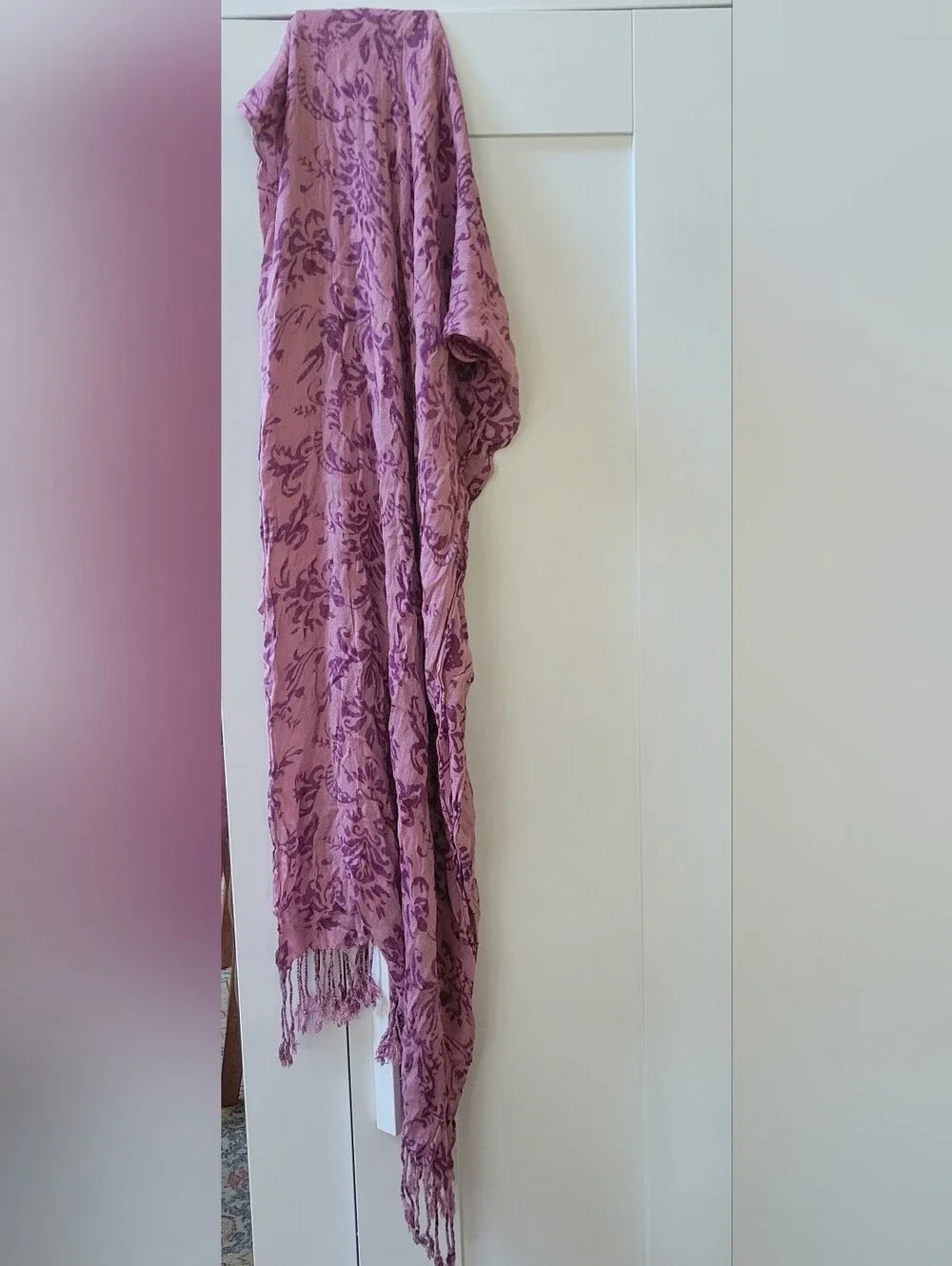 Pink Paisley Print Scarf